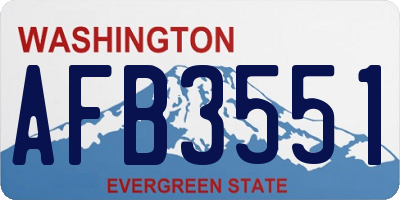 WA license plate AFB3551