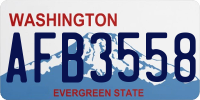 WA license plate AFB3558