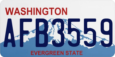 WA license plate AFB3559