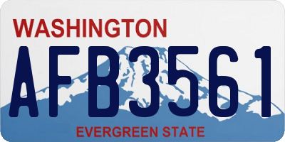 WA license plate AFB3561