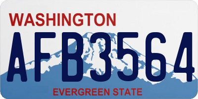 WA license plate AFB3564