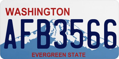 WA license plate AFB3566