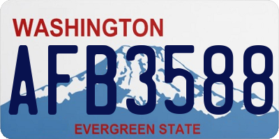 WA license plate AFB3588