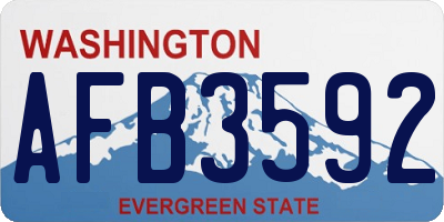 WA license plate AFB3592
