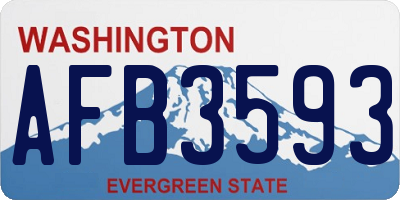 WA license plate AFB3593
