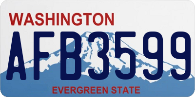 WA license plate AFB3599