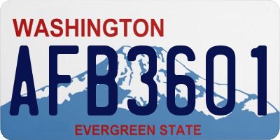 WA license plate AFB3601