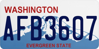 WA license plate AFB3607