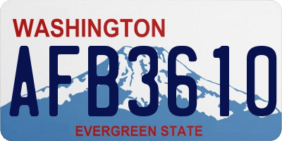 WA license plate AFB3610