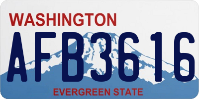 WA license plate AFB3616