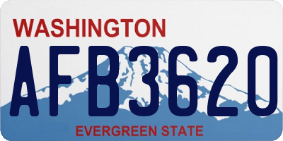 WA license plate AFB3620