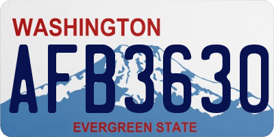 WA license plate AFB3630