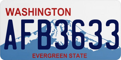 WA license plate AFB3633