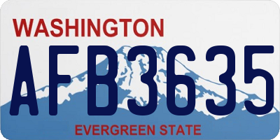 WA license plate AFB3635