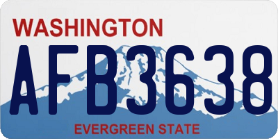 WA license plate AFB3638