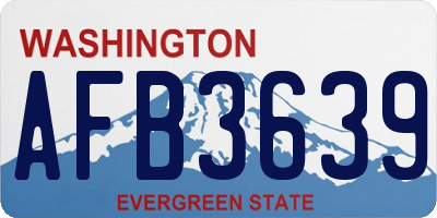 WA license plate AFB3639