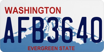 WA license plate AFB3640