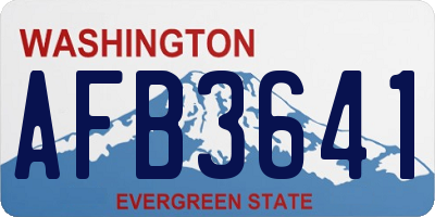 WA license plate AFB3641
