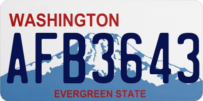 WA license plate AFB3643
