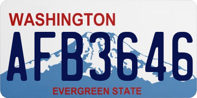 WA license plate AFB3646