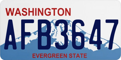 WA license plate AFB3647
