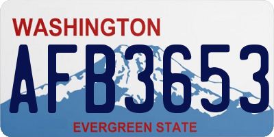 WA license plate AFB3653