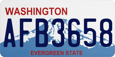 WA license plate AFB3658