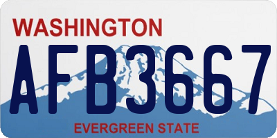 WA license plate AFB3667