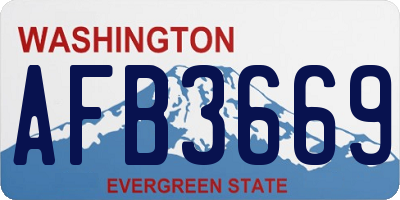 WA license plate AFB3669
