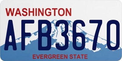 WA license plate AFB3670