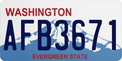 WA license plate AFB3671