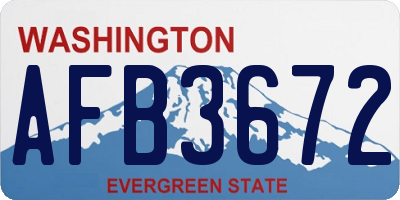 WA license plate AFB3672