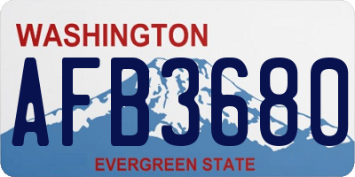 WA license plate AFB3680
