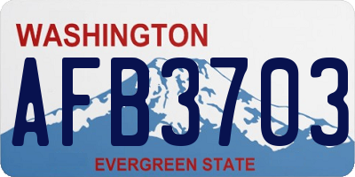 WA license plate AFB3703