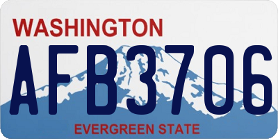 WA license plate AFB3706