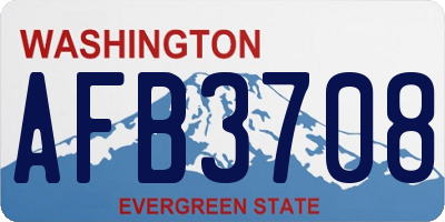 WA license plate AFB3708