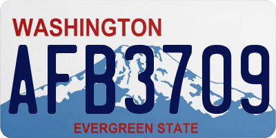 WA license plate AFB3709