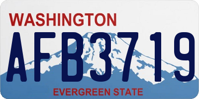 WA license plate AFB3719