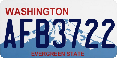 WA license plate AFB3722