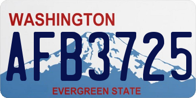 WA license plate AFB3725