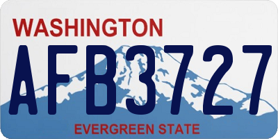 WA license plate AFB3727