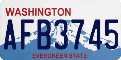 WA license plate AFB3745