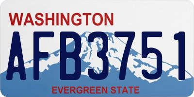 WA license plate AFB3751