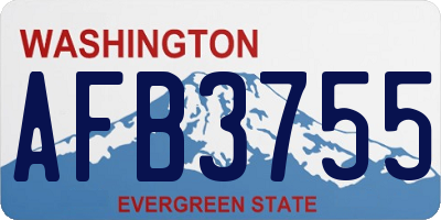 WA license plate AFB3755