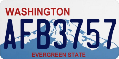 WA license plate AFB3757