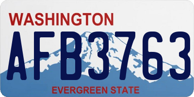WA license plate AFB3763