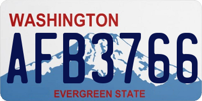 WA license plate AFB3766