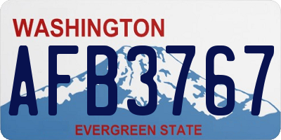 WA license plate AFB3767
