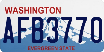 WA license plate AFB3770
