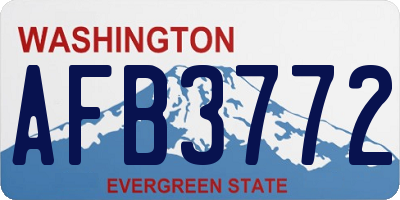 WA license plate AFB3772